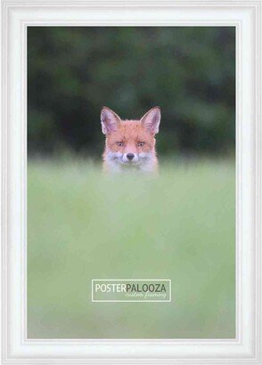 PosterPalooza 8x12 Contemporary White Complete Wood Picture Frame with UV Acrylic, Foam Board Backing, & Hardware