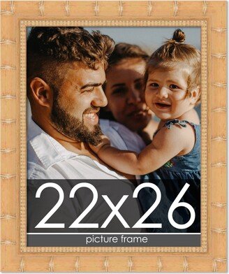 PosterPalooza 22x26 Bamboo Wood Tone Complete Wood Picture Frame with UV Acrylic, Foam Board Backing, & Hardware