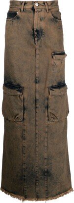 Maxi Denim Cargo Skirt