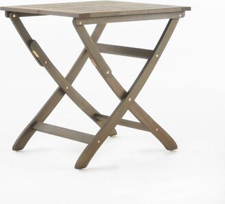 Positano Acacia Wood Foldable Square Bistro Table - Gray