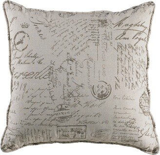 Paseo Road by HiEnd Accents Fairfield Printed Script Linen Euro Sham, 27x27