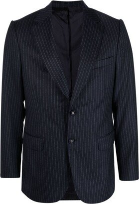 Pinstriped Wool Single-Breasted Blazer