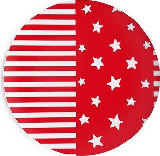 Salad Plates: Stars And Stripes Reversed - Canada Day - Red And White Salad Plate, Red