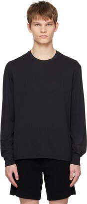 Black Crewneck Long Sleeve T-Shirt-AC