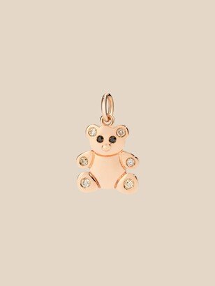 Bear charm in 9 kt rose gold with diamonds