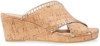 Sloane Cork Wedge Mules