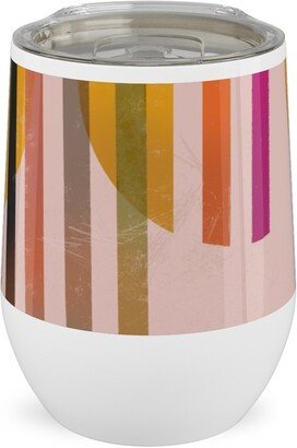 Travel Mugs: Abstract Cali Sunset - Multi Stainless Steel Travel Tumbler, 12Oz, Multicolor