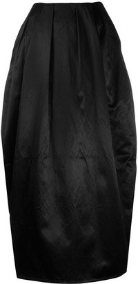Tapered Pleated Maxi-Skirt