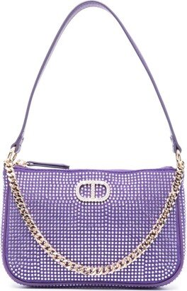 Petite rhinestone-embellished shoulder bag