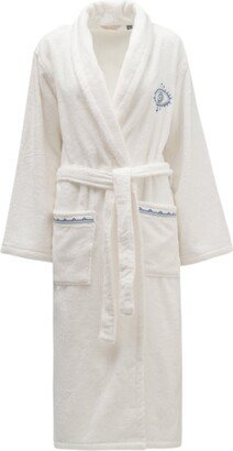 Km Home Collection Eye Embroidery Cotton Bathrobe