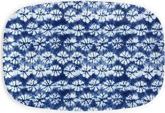 Serving Platters: Shibori Pine - Blue Serving Platter, Blue