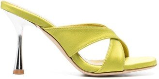 100mm Edina satin-leather mules