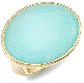 Rock Candy 18K Yellow Gold & Amazonite Oval Cabochon ring