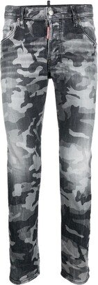 Camouflage-Print Bootcut Jeans