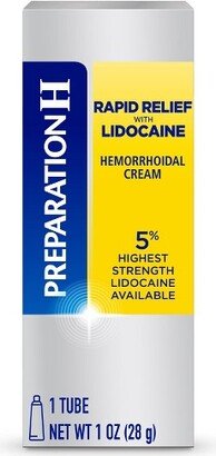 Preparation H Rapid Relief Hemorrhoid Symptom Treatment Cream with Lidocaine - 1oz