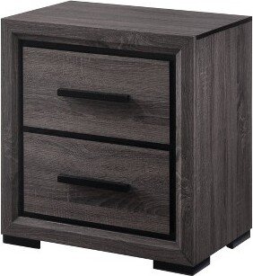 Flemming 2 Drawer Nightstand Gray - miBasics