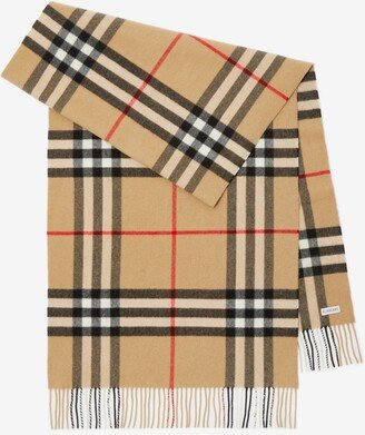 Wide Check Cashmere Scarf-AA