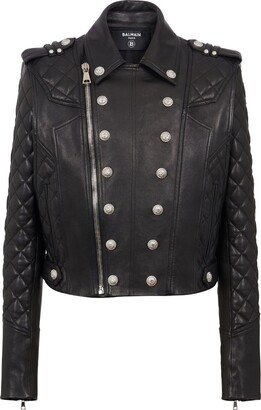 Quilted Biker Leather Jacket