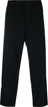 Dobby mid-rise cropped trousers