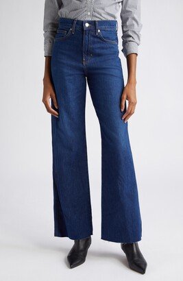 Taylor Raw Hem High Waist Wide Leg Jeans