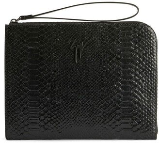 Fabian snakeskin-effect clutch bag