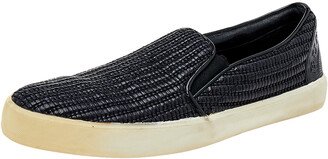 Black Woven Raffia Slip On Sneakers Size 41