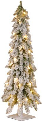 National Tree Company National Tree 36 Snowy Downswept Forestree with Metal Plate and 50 Clear Lights