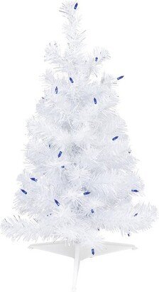 Northlight 2' Pre-lit White Iridescent Pine Artificial Christmas Tree - Blue Lights