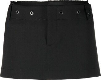 Eyelet-Embellished Miniskirt