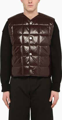 Bordeaux leather waistcoat