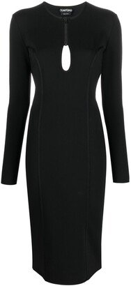 Keyhole Detail Midi Dress