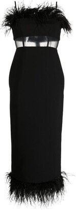 Aubrey feather-detail midi dress