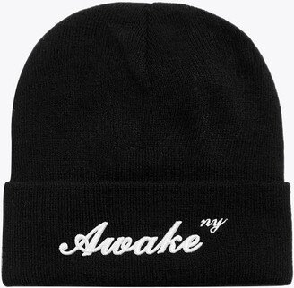 Awake Script Logo Beanie Black knitted beanie with logo - Awake script logo beanie