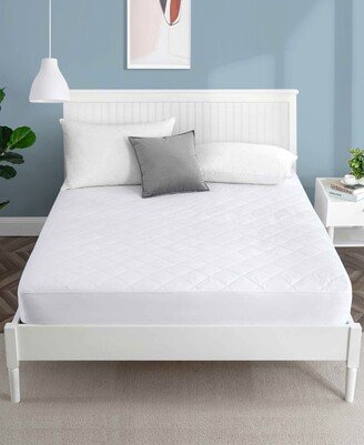 Breathable Cotton Square Quilted Fitted Mattress Pad, Full