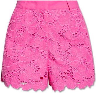 High-Waist Openwork Shorts