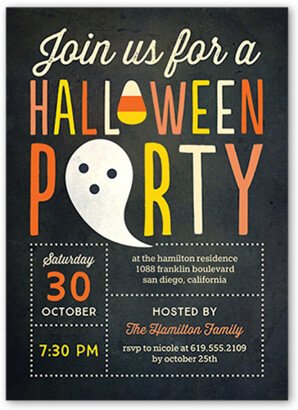 Halloween Invitations: Spooky Party Halloween Invitation, Grey, Standard Smooth Cardstock, Square