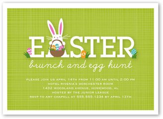 Easter Invitations: Bunny Brunch Easter Invitation, Green, Matte, Signature Smooth Cardstock, Square