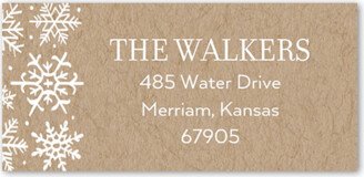 Address Labels: Large Snowflake Address Label, Beige, Address Label, Matte