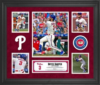 Fanatics Authentic Bryce Harper Philadelphia Phillies Framed 5-Photo Collage with Piece of Game-Used Ball