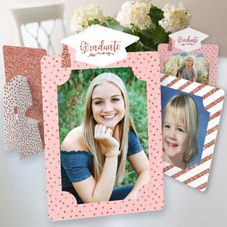 Big Dot Of Happiness Rose Gold Grad - Graduation Party 4x6 Picture Display - Paper Photo Frames 12 Ct