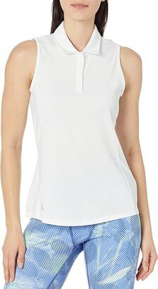 Texture Polo Shirt (White) Women's Clothing