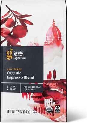 Signature Coffee Organic Espresso Blend Dark Roast Whole Bean Coffee - 12oz - Good & Gather™