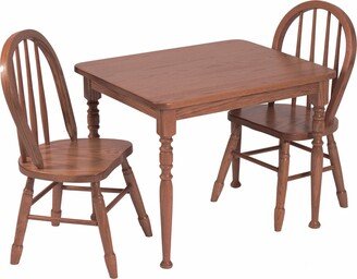 Kunkle Holdings, LLC Oak Kids' Table with 2 Spindle Chairs