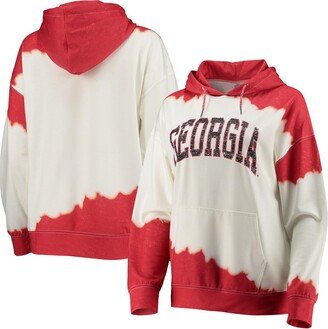 Women's Gameday Couture White and Red Georgia Bulldogs For the Fun Double Dip-Dyed Pullover Hoodie - White, Red