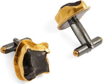 Brooski Gold And Meteorite Cufflinks