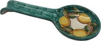 Italian Ceramic Spoon Rest Decorated Lemon Made in Italy