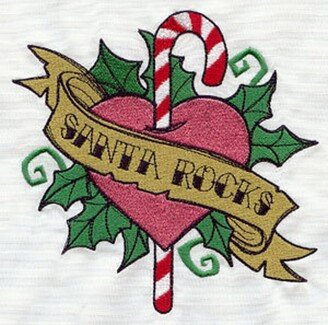 Gothic Christmas Candy Cane Santa Rocks Embroidered Waffle Weave Hand/Dish Towel