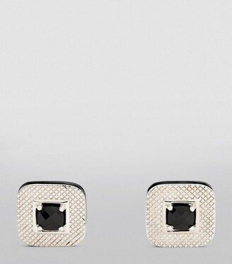 Sterling Silver And Black Spinel Cufflinks