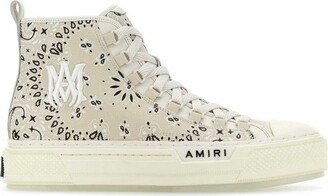 Court Logo Embroidered High-Top Sneakers
