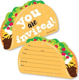 Big Dot of Happiness Taco 'Bout Fun - Shaped Fill-in Invitations - Fiesta Invitation Cards with Envelopes - Set of 12